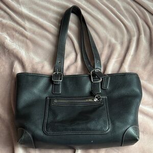 Coach Black Leather Tote Bag
